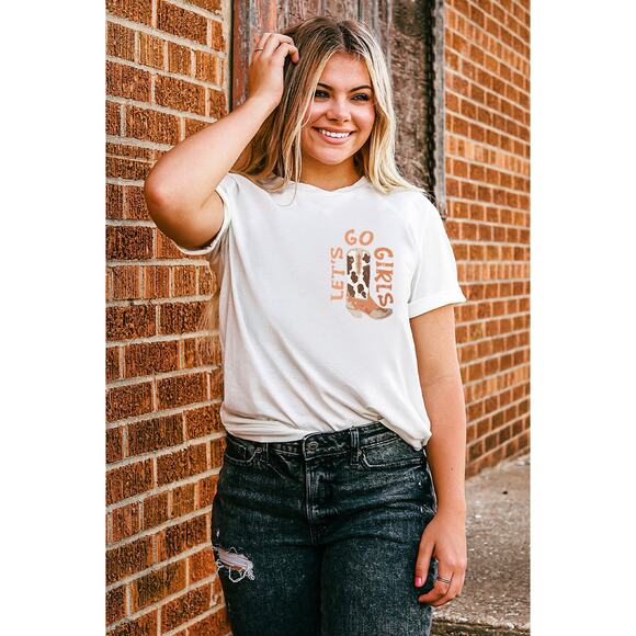 Round Neck Short Sleeve Cowboy Theme T-Shirt S - Picture 3 of 4